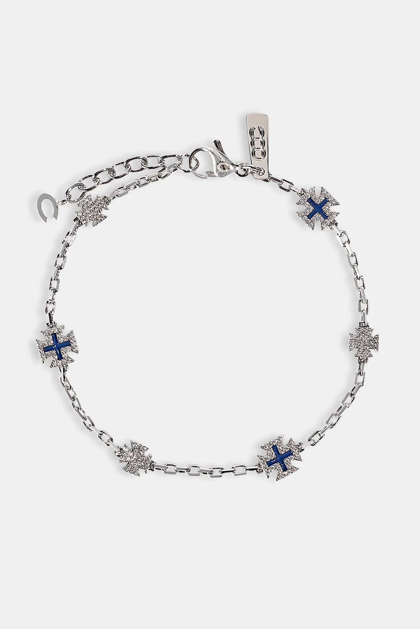 Blue Enamel Micro Motif Rolo Bracelet - 8mm